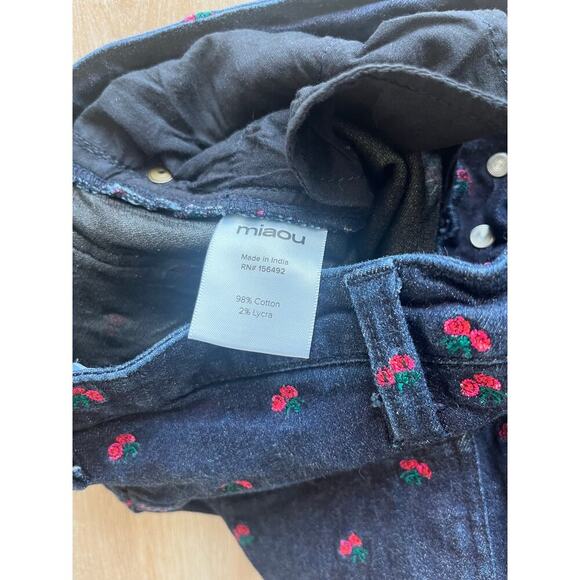 Miaou Rose Embroidered Jeans Size 23 - Picture 5 of 8